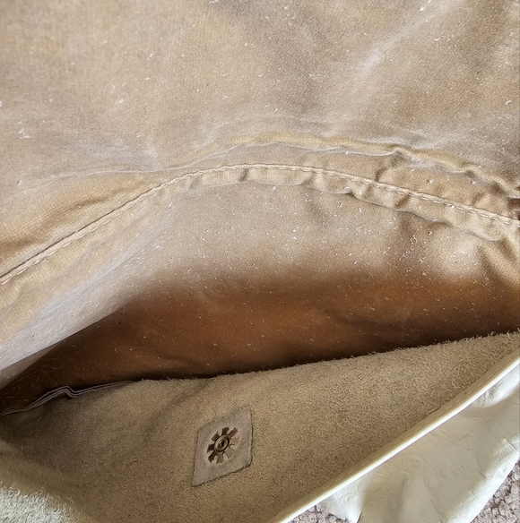 Elegant Cream Shoulder Bag Ostrich Vintage - Picture 4 of 6